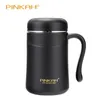 Pinkah Thermos 380ml With Tea Infuser Coffee Filter Stainless Steel Vacuum Insulated Coffee Mug Home Office Tea Cup With Handle 211026