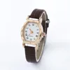 Wristwatches 1PCs Vintage Simple Women Quartz Watches Clock Retro Fashion Solid Color Faux Leather Thin Band Belt Strap Wrist Watch Gifts