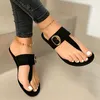 Kvinnor Tofflor Pu Läder Clip Toe Sandaler Sommar T bundna Damskor Strand Fritidskläder Kvinna Flip Flops Mode Kvinnlig 2020 Skor