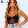 Missakso Mesh Durchsichtig Gestreifter Bodysuit Party Club Sommer Schwarz Weiß Frauen Sexy Skinny Backless Tops Strampler 210625