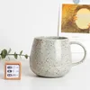 Ceramic Coffee Mug with Spoon and Handle Milk Breakfast Japan Style Mugs Wholesale Ethiopian Coffee Cup Set Saba