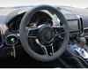 DIY مخصص الجلود اليد مخيط سيارة عجلة القيادة غطاء ل بورش كايين panamera macan 718 911 اكسسوارات العجلة غطاء
