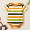 Arrival Summer 3-piece Baby Unisex Cotton Cactus Striped Bodysuits Rompers 's Clothing 210528
