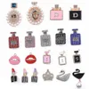 1 Sztuk Metal Charms Designer Perfumy JIBZ CROC Akcesoria Dekoracje Szminka Przycisk Dekoracji Urok do butów Q0618