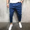 Moda Mężczyzna Casual Fitness Full Spodnie Pure Color Jesień Hip Hop Spodnie Bodybuilding Joggers Streetwear Ołówek Pants1