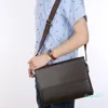 Mode Designer Luxury Simple Fashion Business Men Väskor Bag Läder Laptop Väska Casual Man Väska Axel Väskor