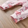 Baby Girls Romper Cotton Long Sleeve Pink Deer Print Jumpsuit born Clothes Pajamas Infant Clothing Outfits 210816