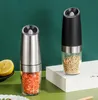 Gravity Electric Salt Pepper Młyrek, Automatyczne Młynko z regulowaną grubością, światłem LED, narzędzie kuchenne ZZE10772