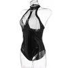 Bodysuit Sleepwear Bodystocking Leather Mesh Lingerie Underwear Jumpsuit Womens Sexy Underwear Plus Size2768