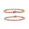 Fashion Charm Heart CZ Tennis Bracelet For Women Men Colorful Zircon Wedding Jewelry Luxury Chain Braclets With Gold Pink Link