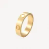 Anéis de amor anel de parafuso das mulheres casal de aço inoxidável moda casual clássico 18k banhado a ouro tamanho opcional 5 6mm acessórios com malotas de jóias por atacado