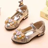 Scarpe in pelle per ragazze primavera bambini scarpe da cartone animato con suola morbida scarpe da principessa e bambine con nodo a fiocco 210713