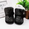 Baby Boy Girl Zimowe Cekiny Snow Boots z Pluszowym Kulikiem Niemowląt Anti-Slip Maluch Buty Noworodka Bawełniana But G1023