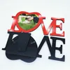 Newblank Сублимационные термические передача любви влюбленные в форме сердца деревянные персонализированные DIY тепловая печатная таблица стола настольный декор валентинок подарки RRB12504