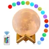 3D Print Moon Lamp Kids Night Light Galaxy Lamp Room Moonlight Touch Remote Control USB Rechargeable Table Desk Lamp For Home Y0910