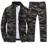 Camouflage Salopette Costume Militaire Cargo Ensembles Homme Travail Assurance Coton Soudage Anti-brûlure Résistant À L'usure Élastique Vêtements Y0831