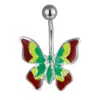 D0726 Butterfly Belly Navel Ring 10mm Längd 14 GA Piercing Jewelry