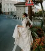 Rustykalny Czeski Pełna Koronka Otwarta Back Wedding Dress Z Rękawami 2022 Vintage Boho Beach Suknie ślubne Linii Plus Size Bride Sukienki