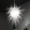 Nowoczesny Przezroczysty Kolor Ręcznie Dmuchane Żyrandole Lampa Nordic LED W50XH60CM Dekoracja Luster do żywej jadalni Kuchnia Sypialnia Home Wisiorek Światła