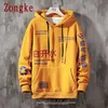 Zongke 2021 Chinese Elements Harajuku Hoodie Men Clothing Men's Hoodies Hip Hop Male Sweatshirt Japanese Streetwear M-5XL Y0804