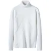 Biały Turtleneck Sweter Mężczyźni Zima Grube Ciepłe Męskie Weatry Moda Styl Dzianiny Długim Rękawem Turtlenecks Oversized 3XL 210601