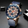 Watch Men Fashion Sports Watches NAVIFORCE Top Luxury Brand Leather Waterproof Quartz Wristwatch Chronograph Date Male Clock 210517