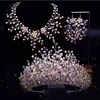 Luxe prinses Strass Bruiloft Kroon Zilver Pageant Tiara Kronen Chique Bruid Hoofdbanden Bruiloft Haaraccessoires met Oorbellen