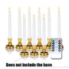 LED 11 inch LED batterij geëxploiteerde flikkering vlamloze ivoor taper kaarslampen stick kaars bruiloft tafel kamer kerk decor 28cm