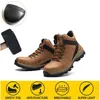 Anti-smashing Safety Shoes Men Wear High-top Boots Slip Waterproof Oil Labor Protective Mens Winter for Work 211217