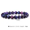 Elastic Bracelets Handmade Jewelry Men 8 MM Colorful Tiger Eye Beads Bangle For Women Chakra Healing Polish Stone Charm Pulsera