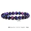 Elastic braceletes jóias artesanais homens 8 mm colorido tigre olho beads pulseira para mulheres chakra cura polonês pedra pulseira