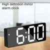 Acryl / spiegel wekker led digitale klok spraakbediening Snooze tijd temperatuur display nachtmodus bureauklok voor slaapkamer 211112