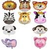 Mini Animal Foil Balloons birthday party Decor baby presents kid toys Lion Monkey Zebra Deer Cow Animal Head Air Balloon