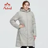 Astrid zima damska płaszcz kobiety długi ciepły parka moda kurtka z kapturem duże rozmiary dwóch bocznych nosić kobiece odzież 9191 210819