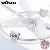 WOSTU 925 en argent Sterling mignon carlin chien Animal de compagnie breloque ajustement Original bricolage perles Bracelet fabrication de bijoux cadeau CQC834