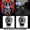 Faro per teschio per motocicletta LED personalizzato universale Heada Light Metal Skull HeadlLamp Luci decorative per moto di Halloween2647528