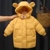 Erkek Ceket Kış Coat Çocuk Ceketler Bebek Kalın Uzun Giyim Çocuklar Sıcak Giyim Kapşonlu Ceket Snowsuit Palto Kız Giysileri H0909