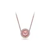 Ny CZ Zircon Rose Gold Bead Chain 18K Disc Hängsmycke Halsband Glänsande och Lämplig för Pandora Style CHARM Fashion Lady med Original Box Set