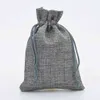 Handgemaakte jute cadeau verpakking bruiloft gunst tas 10x14cm jute trekkoord zakjes voor snoep sieraden 50 stks