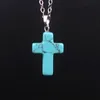 Moda DIY Naturalny Kryształ Kamień Handmade Cross Charms Naszyjniki dla kobiet Mężczyźni z łańcuchami Biżuteria