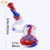 Moderne microscoop ontwerp glazen water bong waterpijp 14mm glazen kom mini bongs afneembare siliconen beschermhoes glas bubbler pijpen Siliclab verpakking