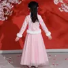 민족 의류 Hanfu Winter + Velvet Tang Suit Super Fairy Chinese Style Little Girl Skirt 두꺼운 어린이 청소 연도