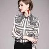 Camicie a maniche lunghe camicetta con stampa floreale camicetta da donna primavera autunno Tops Designer Lady Elegant Runway Shirt drop 210520