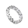 Fedi nuziali di lusso di grado superiore Gioielli scintillanti Argento sterling 925 Taglia 5-10 Anelli con zirconi bianchi 5A Sooth American For Women Anello da sposa con diamante taglio principessa