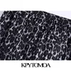 Mulheres Moda Leopardo Impressão Side Bolsos Calças Vintage Alta Elastic Cintura Dormitura Calças de tornozelo Feminino Mujer 210416