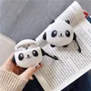 Söt 3D Panda Cartoon Headphone Earphone Fodral för Apple AirPods Pro 1 2 Trådlös Headset Laddningsbox Mjukt silikonskydd