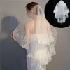 Bridal Veils Fashion Style Handmade Polyester Generous Bride Wedding Accessories Party Lace Veil Beautful Prensent For Female