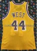 Hommes Femmes Jeunesse 44 Jerry West Gold Basketball Jersey Broderie ajouter n'importe quel numéro de nom