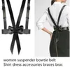 4 krokar justerbar suspenderkamera joker man bälte pus läder spänne band tirantes militär slinger vintage man