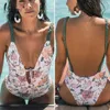 Miyouj Trançado alça de ombro Swimsuit Mulheres da Praia das Mulheres Elegante Hollow Out Swimwear Mulheres Multi-Linha Fresco Azul Terno 210611